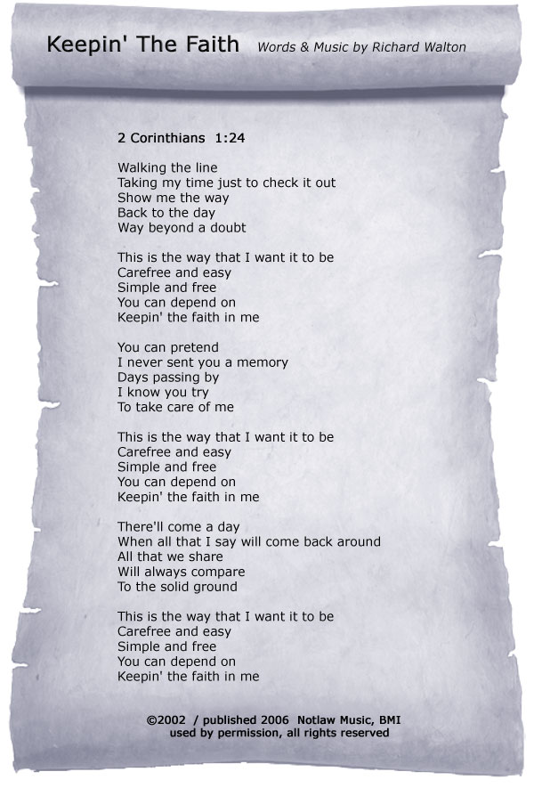 Keepin the Faith Lyrics