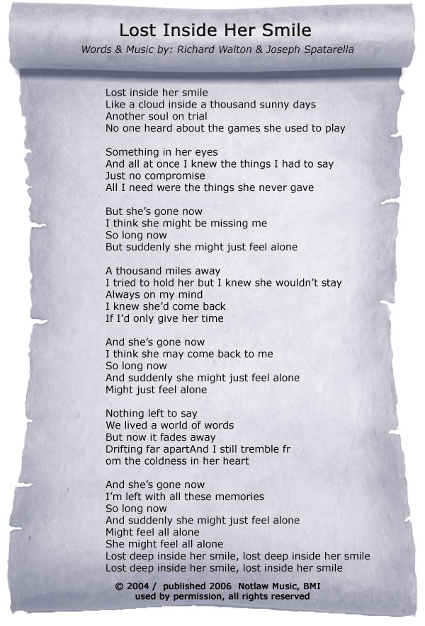 Lost Inside Her Smile Lyrics