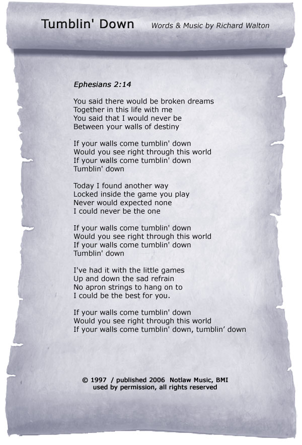 Tumblin' Down Lyrics